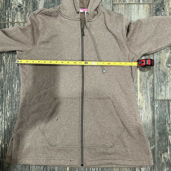 Isaac Mizrahi Live Brown Zip-Up jacket With Hood, Lined, Woman Size M AT - Picture 5 of 8